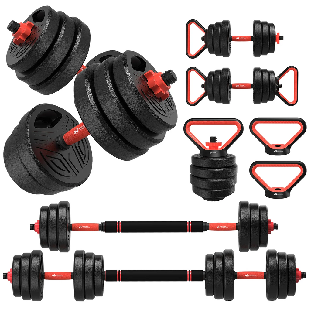 20kg 3-in-1 Adjustable Dumbbell Set with Barbell – Complete Home Workout Kit for Men and Women