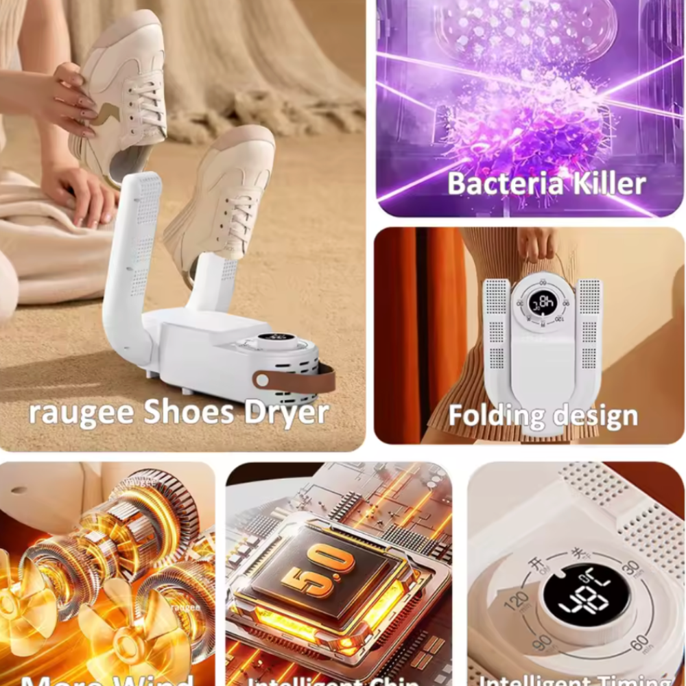 Sèche-Fitness Pro Sèche-Chaussures Électrique Portable avec Stérilisation UV