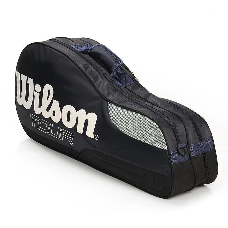 Sac de Sport Grande Capacité Style Wilson – Étanche pour Raquettes Tennis Badminton Golf, Compartiment Chaussures, Bandoulière