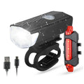 USB Rechargeable Bike Lights Set – White Front Light and Red Rear Light, Night Safety LED Lighting for Road/Mountain Bikes