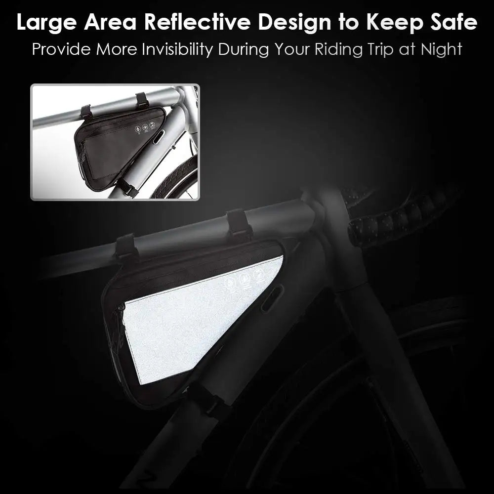 Eyein 1L Waterproof Triangular Bike Bag – Reflective Frame/Handlebar Mount