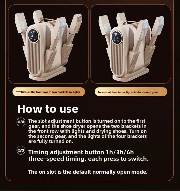 Sèche-Fitness Pro Sèche-Chaussures Électrique Portable avec Stérilisation UV