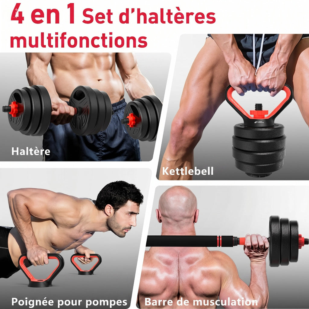 20kg 4-in-1 Adjustable Dumbbell Set