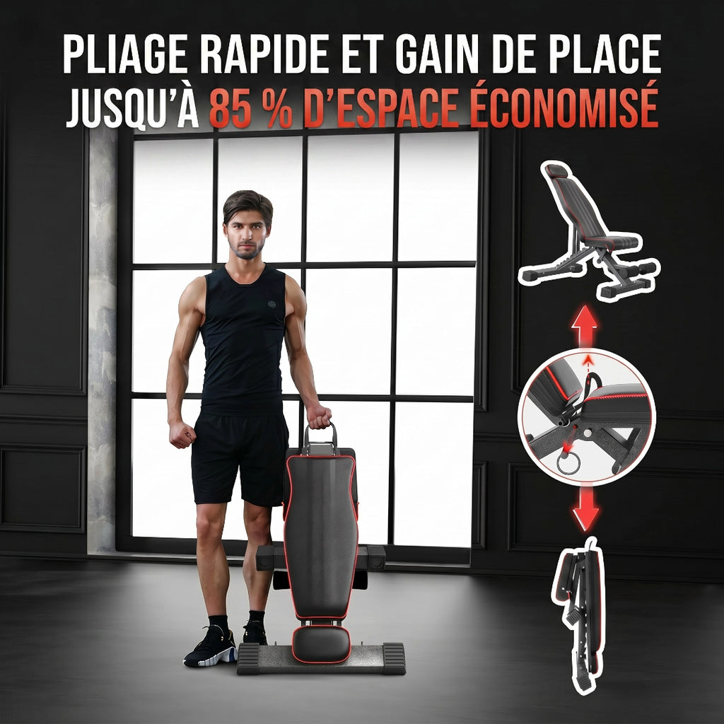 5-in-1 Foldable Weight Bench with Leg Extension