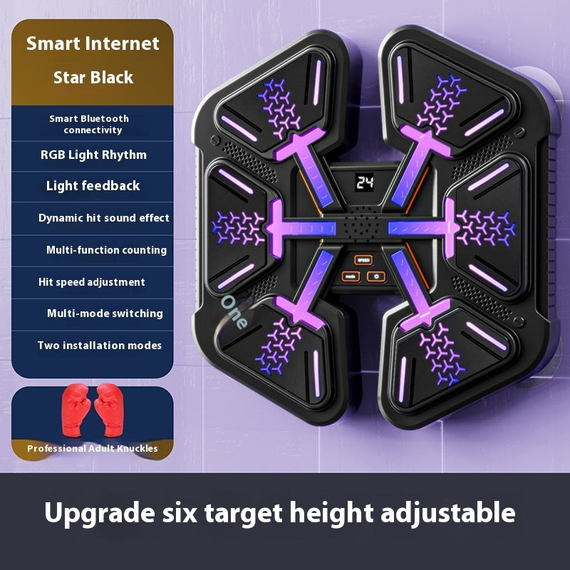 Machine de Boxe Interactive 6 Cibles avec Musique – Entraîneur Rythmé Mural